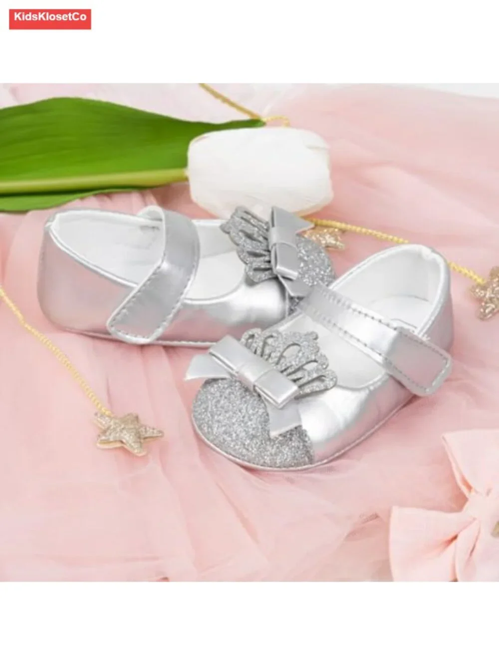 Baby Girls PU Leather Mary Jane Flats Bowknot Anti-Skid Soft Sole First Walker